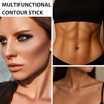 Liquid Bronzer Stick, Liquid Contour Stick for Sculpted Face Makeup, Cream Contour, Lightweight Blendable Matte Finish Makeup, Easy to Sculpt the Face, Non-greasy, Long Lasting 01#Natural Brown