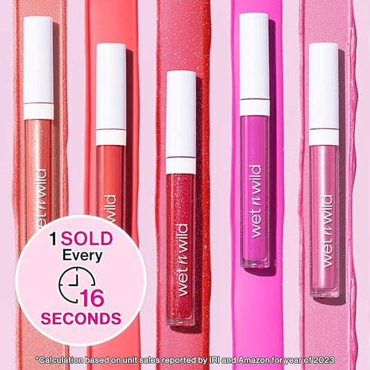 wet n wild MegaSlicks Lip Gloss, Ultra-Glossy, Vitamin-E Enriched, Ultra-Gloss High Shine Moisturizing, Cruelty-Free & Vegan - Attitude Check
