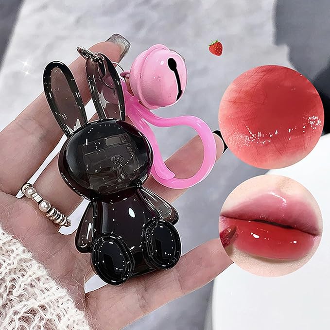 3Pcs Bunny Hydrating Lip Gloss Set, Jelly Liquid Lipsticks Shiny Cute Lip Gloss Oil Lip Plumping Moisturizing Glass Finish Lip Gloss for Women