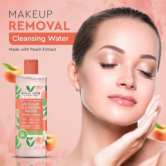 My Beauty Spot Micellar Water - Facial Cleansing Makeup Remover Hydrating Peach Infused Micellar Water – Gentle Makeup Remover – 16.9 Fl. Oz.