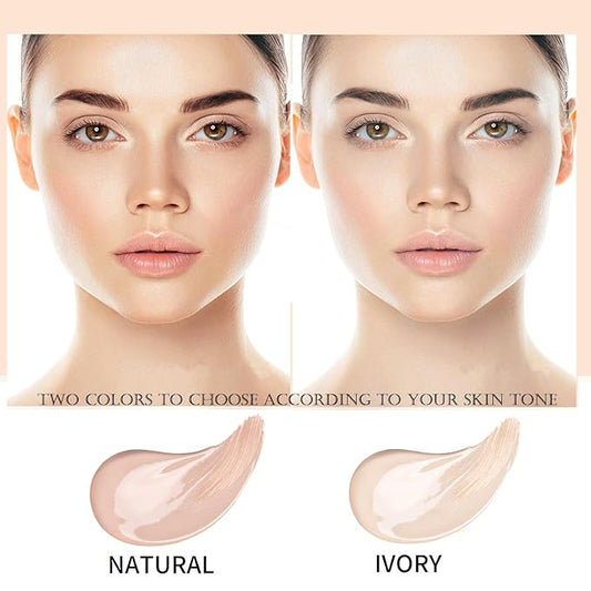 Cc Cream Self Adjusting for Mature Skin,Skin Tone Adjusting Primer SPF 50,Cosmetics Foundation Cream Colour Correcting for Older Women (lvory)