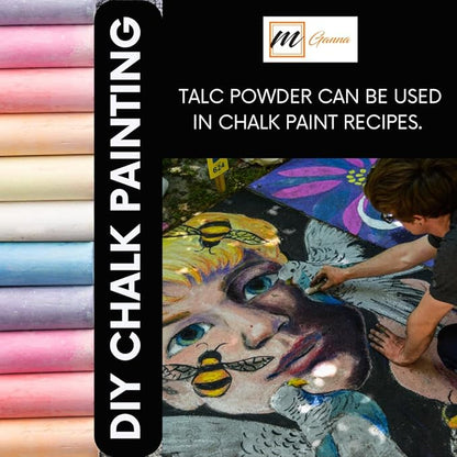 100% Natural Talc Powder for Facial Make-up, Absorption, Lubrication, and Multi-Purpose 0.5 LBS / 227 GMS