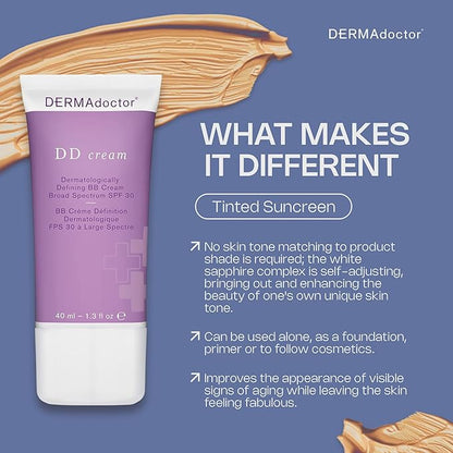 DERMAdoctor DD Cream Dermatologically Defining BB Cream Broad Spectrum SPF 30, 1.3 Fl Oz