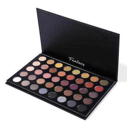 Professional Neutral Smokey Eyeshadow Makeup Palette, Matte Shimmer Metallic Black Grey Dark Goth Eye Shadows for Halloween, Pigmented Warm Smoky Naked Nude Rosy Gold Brown Pallet Daily Make Up Kit