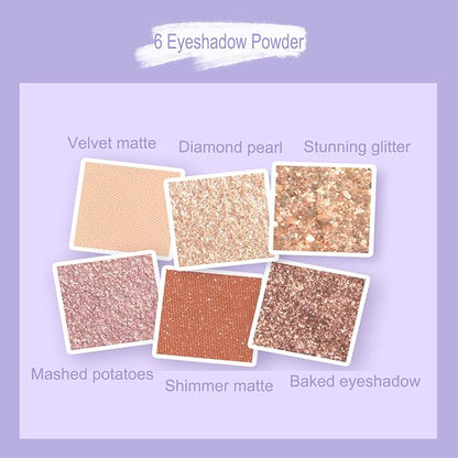 Violet Fairy 9 Color Eyeshadow Palette, Warm Neutrals (01)