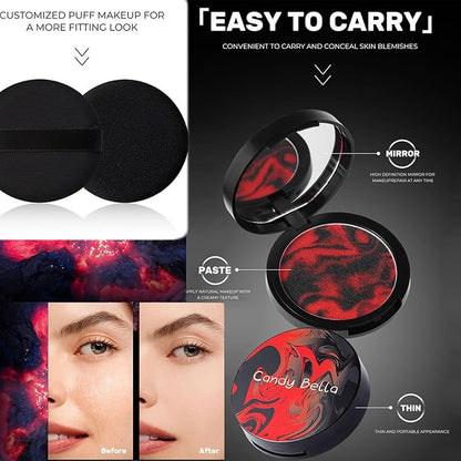 Oil Control Face Pressed Powder,Jelly Pressed Powder Face Makeup Setting Powder,Reduce Pores and Fine lines,Powder Free Delicate and Skin-friendly,Matte Long Lasting Finishing