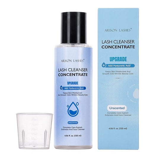 ARISON LASHES Lash Shampoo Concentrate, 120ml Large Capacity Eyelash Cleanser Concentrate, Upgraded Professional Lash Extensions Shampoo - Unscented, Make 24 Bottles 60ml Shampoo