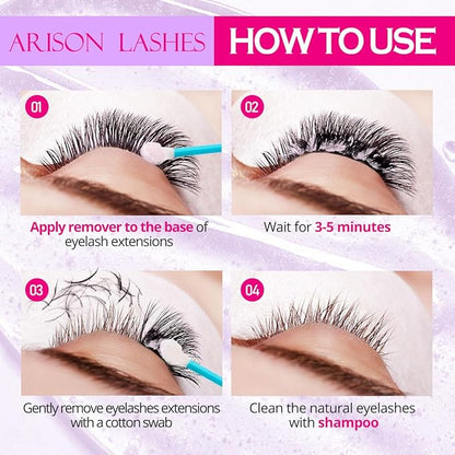 ARISON LASHES Lash Remover For Eyelash Extension Cream Remover Low Irritation Cream Remover for Sensitive Skin Fast Dissolution Professional Eyelash Extensions Salon Use(Cherry Blossoms)
