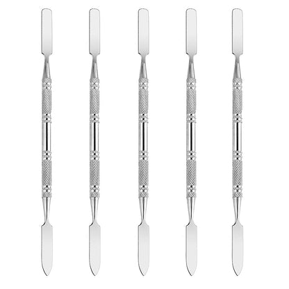 5Pcs Makeup Spatula tool metal Set Professional Beauty Stainless Steel Cosmetics Mixer Long Metal Spatula Depotting Mixing Tool (#2)