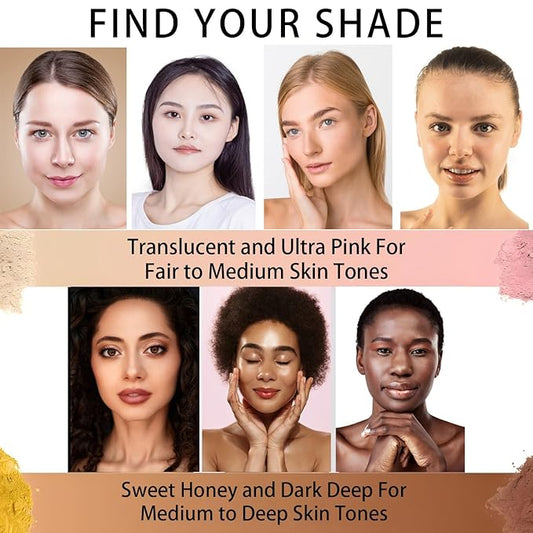 Luminance Pink Setting Powder Milano,Ultra Pink Setting Powder Loose Blurring for Oily Skin, Long-Lasting Waterproof Luminance Korean Powders with Puff & Brush for All Skin Tone