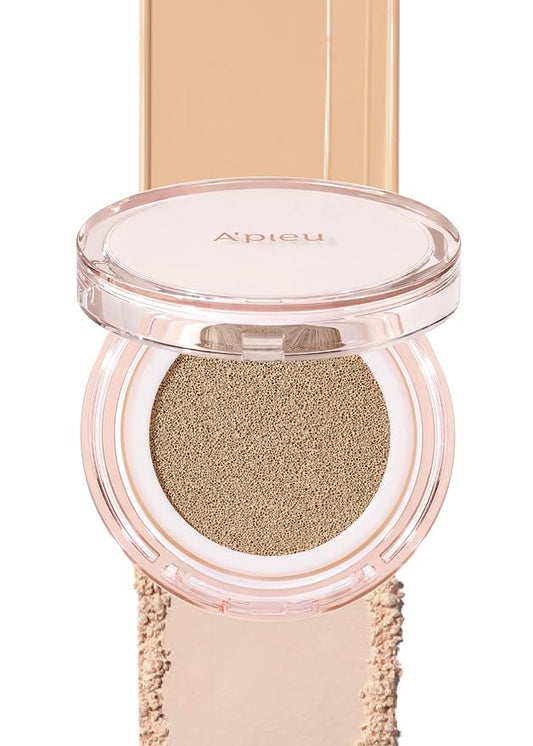 A'PIEU Waterlock Cushion Foundation No.23 Natural Beige Semi-Matte Natural Coverage Glow Foundation for Lasting Moisture, 3-Layered Hyaluronic Acid, Paraben-Free