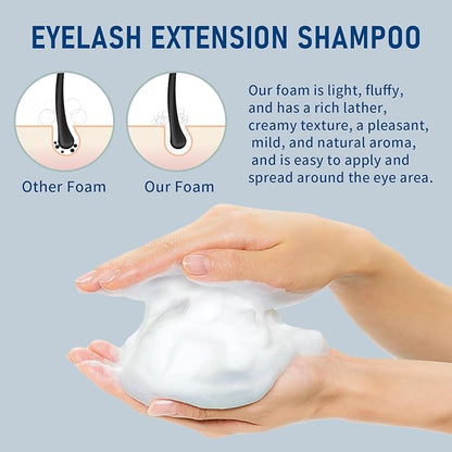 Lash Shampoo Bulk, Eyelash Cleanser for Extensions 1 Liters, Safe Makeup Remover, Non-irritating or Burning Formula Eyelid Foaming Cleanser for Professional Salon and Home Use (Ocean-1L)