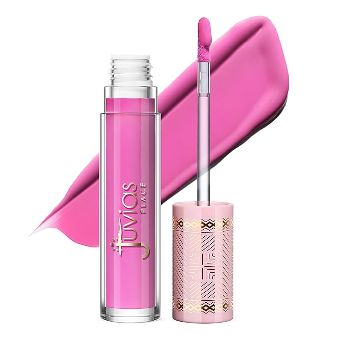 Juvia's Place Smoothie Lip Gloss Tutti Fruitty - Hydrating Cream Lipgloss with Pink & Mauve Tones - Non Sticky Plumping Glosses - High Shine Lipgloss for Women - Lip Plumper w/Cocoa Butter & Chia Oil