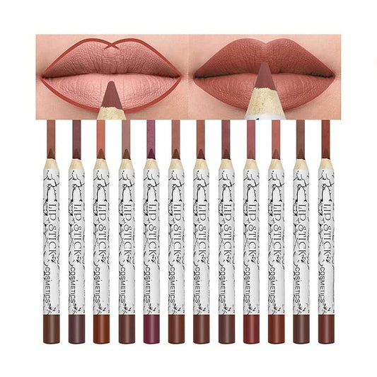 Matte Lip Liner Pencil, Professional Long Lasting Lip Liner Pencil Lip Liners, Pack of 12