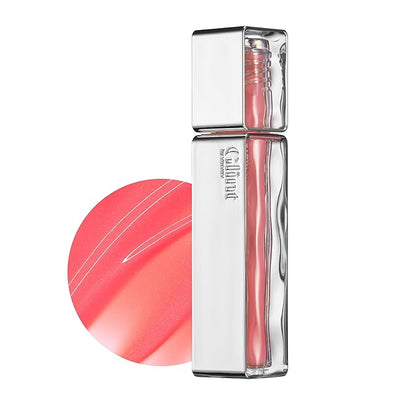 Glint Tint Glosser (Coral Reef, 0.09oz) - Hydartions, Moisturizing Plumping Lip Gloss with Radiant Shine, Long Lasting, Korean Skin Care. Provence Rose & Calendula Extract.