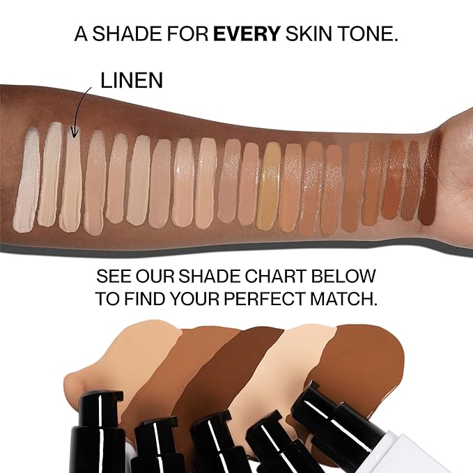 HIDE PREMIUM Liquid Foundation, Multi-Use Waterproof Foundation, Medium/Full Coverage Foundation, Shades for All Skin Types (See Shade Finder), Linen, 1 fl oz