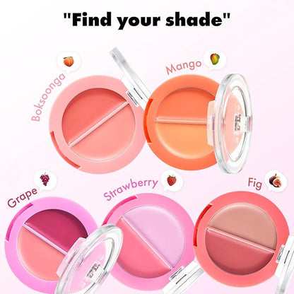 Amuse SEOUL Lips and Cheeks Healthy Balm 03 STRAWBERRY BALM | Moisturizing, Glossy, Creamy Texture, Lightweight, Dewy Finish, Natural-looking Color, K Beauty Makeup, Vegan (1.5g / 0.05 oz)