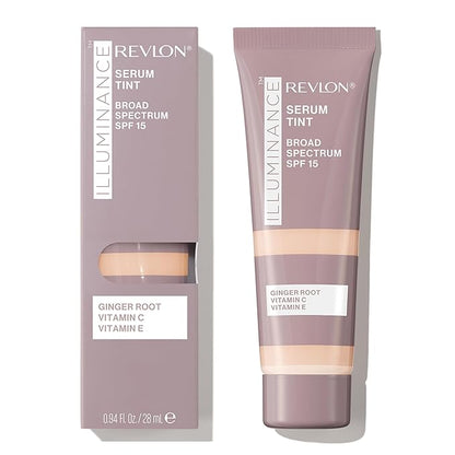 Revlon Illuminance Tinted Serum, Triple Hyaluronic Acid, Evens Out Skin Tone Over Time and Hydrates All Day, SPF 15, 113 Ivory Beige, 0.94 fl oz.