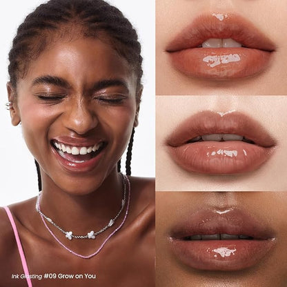 Peripera Ink Glasting Lip Gloss, Non-Sticky, Gloss Shine, 4XL Wand for Easy Application, Korean Lip Gloss, Fuller Looking Lips, Buttery Soft, Long Lasting Lip (009 GROW ON YOU)