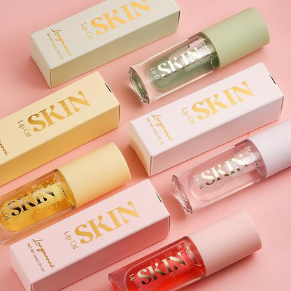 Big Brush Head Hydrating Lip Glow Oil Plumping Lip Tint, Transparent Lip Care Lip Gloss Tinted Lip Balm, Moisturizing Non-sticky Shiny Texture Lip Oil - Coconut (Clear)