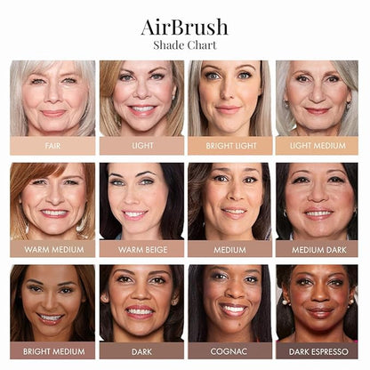 Jerome Alexander MagicMinerals AirBrush Foundation Set – Full Size & Mini Travel Size Spray Makeup, Warm Beige Shade – Ultra-Light, Buildable, Full Coverage Formula with Anti-Aging Skincare Ingredient