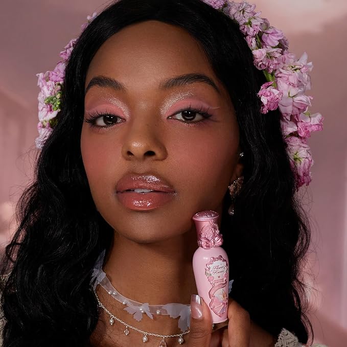 Flower Knows Midsummer Fairytales Coating Lip Lacquer,Glowy Non-Fading Lip Gloss,Hydrating Tinted Lip Oil for Girls&Women,Vegan & Cruelty Free,0.17Fl Oz(G04 To the Moon)