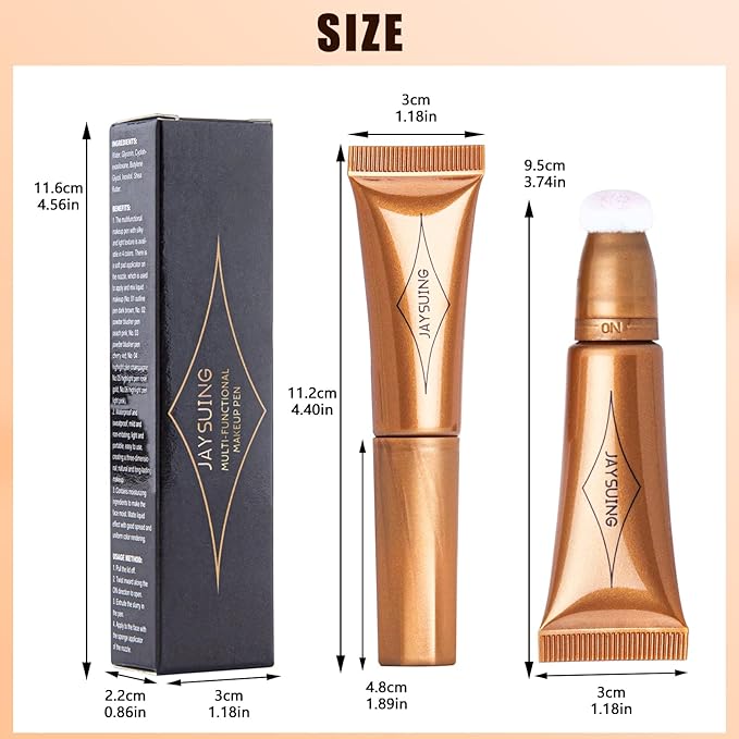 Pink Highlighter Makeup Rare Beauty Liquid Highlighter Stick with Cushion Applicator Contour Beauty Blush Wand Long Lasting Liquid Blush Stick Cream Contour Stick(#06 Light Pink Highlighter)