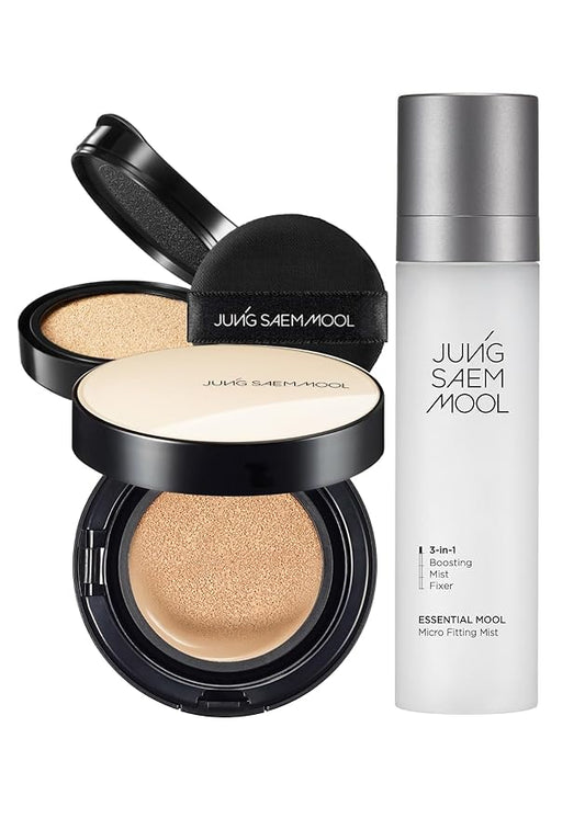 Essential Skin Nuder Cushion (Fair Light) | Refill Included + Essential Mool Micro Fitting Face Mist (120 ml)