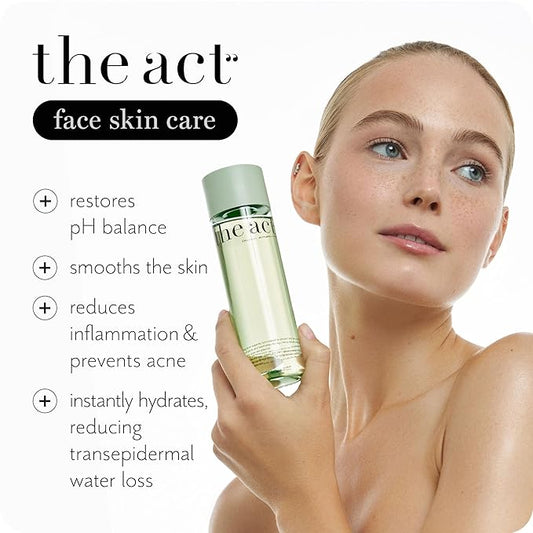 The Act Complete Skincare Trio – Cleansing Oil, Daily Face Wash & Facial Toner for All Skin Types – Vegan, Hydrating, Makeup Removal & Pore Refining Set