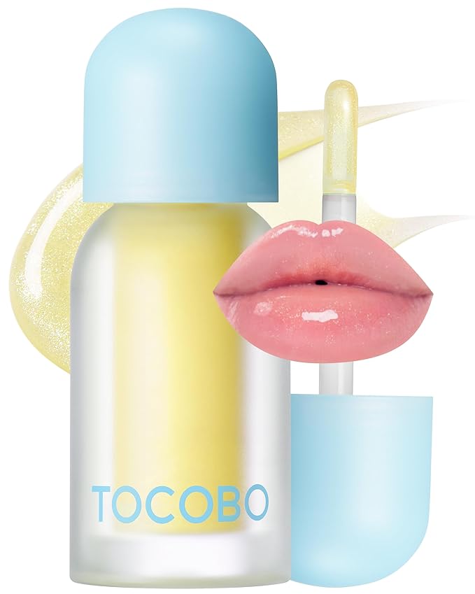 TOCOBO Juicy Berry Plumping Lip Oil Glam Max 11 Honey Lemon – Korean Vegan Hydrating Lip Oil with Plant Oils for High Shine Gloss - Non Sticky Formula for All Skin Tones, 0.12 fl.oz.