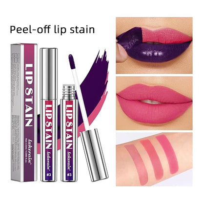 Peel Off Lip Tint 3 Colors Detachable Lip Liner Long Lasting Waterproof Matte Lip Gloss Liquid Lipstick Pigmented Lip Pencil (3Colors/Set)
