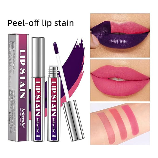 Peel Off Lip Tint 3 Colors Detachable Lip Liner Long Lasting Waterproof Matte Lip Gloss Liquid Lipstick Pigmented Lip Pencil (3Colors/Set)