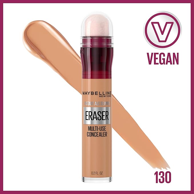Maybelline Instant Age Rewind Dark Circles Concealer with Matte + Poreless Pressed Powder, 130 Natural Beige