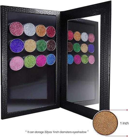 Allwon Magnetic Palette Empty Eyeshadow Makeup Palette with Shatterproof Mirror for Eyeshadow Lipstick Blush Powder (Black)