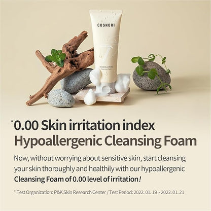 COSNORI Double Cleanser Set - Micro Active Cleansing Oil & Foam - Vegan, Non-Irritating, Deep Cleansing, Korean Skin Care