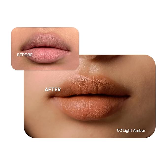 Wink Lip Shade Primer - All Day Top Coat, Smudge-Proof Base, Semi-Matte Long-Lasting Lip Primer (02 Light Amber)