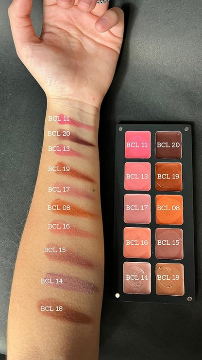 Cheeks & Lip Palette | Lipstick and Blush | Cream Formula | Reusable Magnetic Case | For All Skin Types (Coffe, Nude)