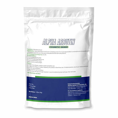 Alpha arbutin Powder-30gm 100% Pure Cosmetic Grade Raw Material with no adulterants for DIY and Skincare Industrial use- Skin Serums & Toners/Manage Dark Spots, Promotes Clean & Clear Skin