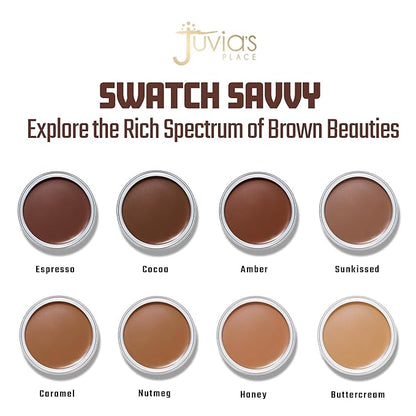 Juvia's Place Bronzed Cream Bronzer - Amber - Smooth Cream Bronzer Pot for Sun-Kissed Glow & Warmth, Buildable & Blendable Makeup Contour with Long-Lasting Matte Shimmer Finish, Highly Pigmented