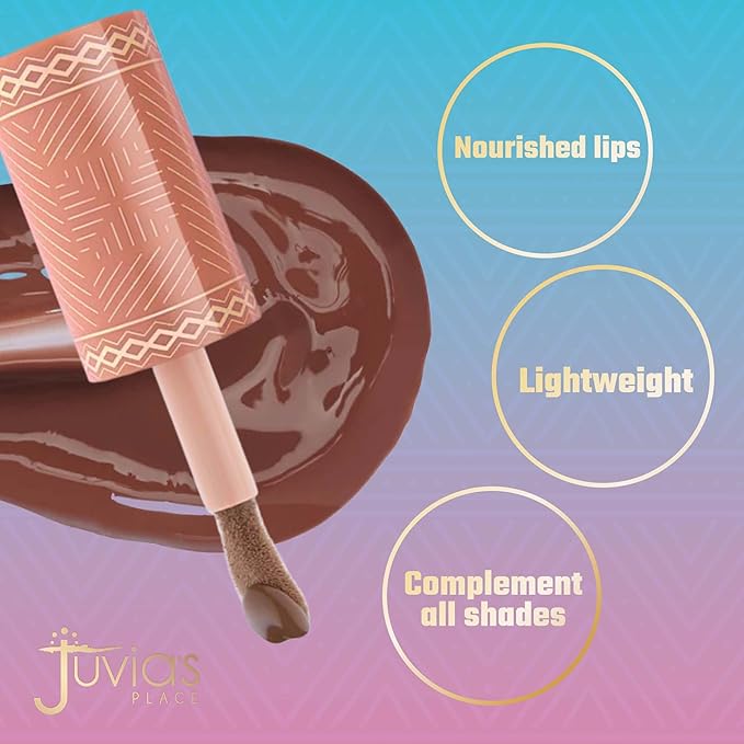 Juvia's Place Nubian Earth Lip Reflect Lip Gloss Nubian Nude - Non-sticky Lip Makeup, Hydrating Lip Gloss, Tinted Lip Gloss, Shine & Glow Lip Makeup, Beauty & Personal Care Products for Lips