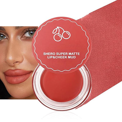 Lip and Cheek Blurring Pudding Pot, Blurry, Buildable and Lightweight Lip Tint, Creamy Multi-Purpose Blurring and Mousselike Pudding Pots for Women Lips, Cheek & Eye, 02# Vitality Coral Red