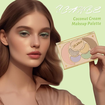 UCANBE All in One Makeup Kit - 4 Shimmer Matte Eyeshadow, 1 Pink Blush, 1 Bronzer Contour, 1 Illuminator Highlighter Makeup Palette Make Up Sets for Women Girls Teens Gift (06 Bucolic Makeup Palette)