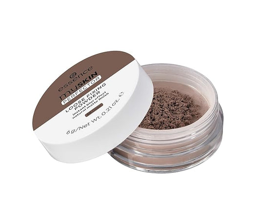 essence | My Skin Perfector Loose Fixing Powder | Instant Blur Effect & Natural Matte Finish | Vegan, Paraben Free, Gluten Free, Oil Free | Cruelty Free (50 | Deep)