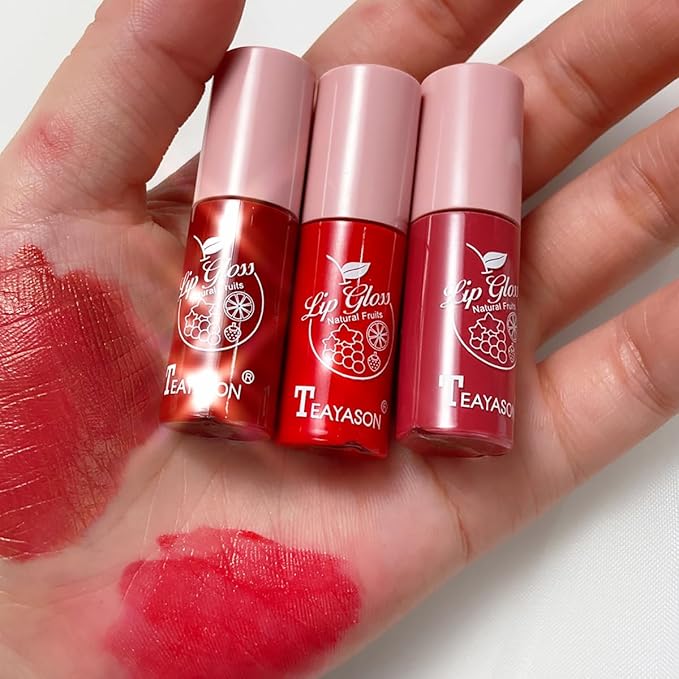 10 Colors Lip Tint Stain Set, Korean Plumping Lip Gloss Watery Lip Stain, Multi-use for Mini Liquid Lipstick & Cheek Tint Long Lasting Vivid Color #02