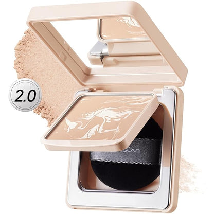 Black Magnet Soft Focus Powder, Waterproof Translucent Pressed Setting Powder, 24H Longlasting Talc-Free Face Powder, Oil Control Compact Makeup,04 Warm Ivory For Dry&Com Skin, 0.28Oz