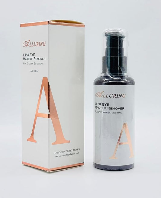 Eyelash Extensions Lips & Eye Makeup remover/Oil Free/Gentle/No Burn/Lash Extension Make-up Remover by Alluring Lashes 100ml