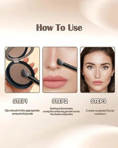 Cool Toned Contour Palette, Matte Face Contour Shading Bronzer Pressed Powder Palette for Natural Sculpting,Smooth & Easy to Blend & Long Lasting Multiuse Contouring Light Skin Tone Makeup with Brush