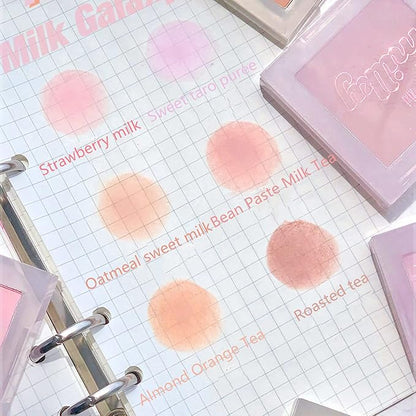 Blush Palette, Milk Galaxy Soft Mist Blush Monochrome Blush Palette Matte Vitality Nude Makeup Rouge Repair Blush Portable Daily Light Makeup Pink Tender Girl Beautiful Woman (Oat sweet milk)