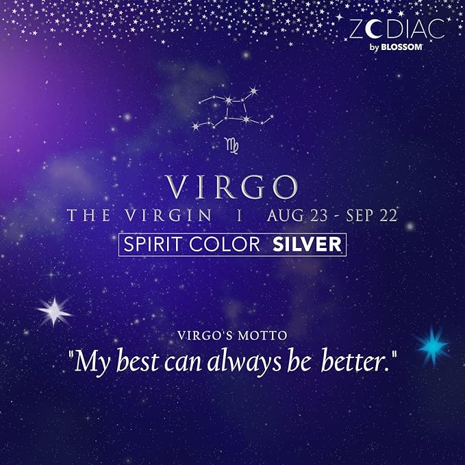 Blossom Lip Gloss Zodiac Sign Vanilla Scented Roll-On Lip Gloss, Moisturizing + Hydrating with Zodiac Crystals, Made in USA, 0.20oz, Virgo