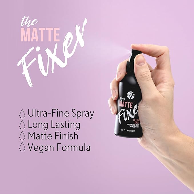 W7 The Fixer Makeup Setting Spray - Matte Finish - Long-Lasting, Ultra-Fine Formula - Cruelty Free and Vegan